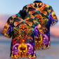 Flame Skull Hawaiian Shirt With All Over Print For Resort Travel Summer Outings And Casual Gatherings
