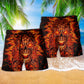 Skull Fire Love Red Smile Fire Hawaiian Print Beach Shorts For Striking Resort Looks