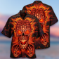 Flame Cute Skull Hawaiian Shirt With All Over Print For Warm Weather Adventures Parties And Daily Comfort