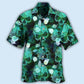 Green Skull Fish Hawaiian Shirt Artwork View For Weekend Travel And Beach Style