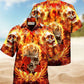 Skull Flaming Rose Hawaiian Shirt For Vacation Adventures Beach Events And Relaxed Warm Weather Style
