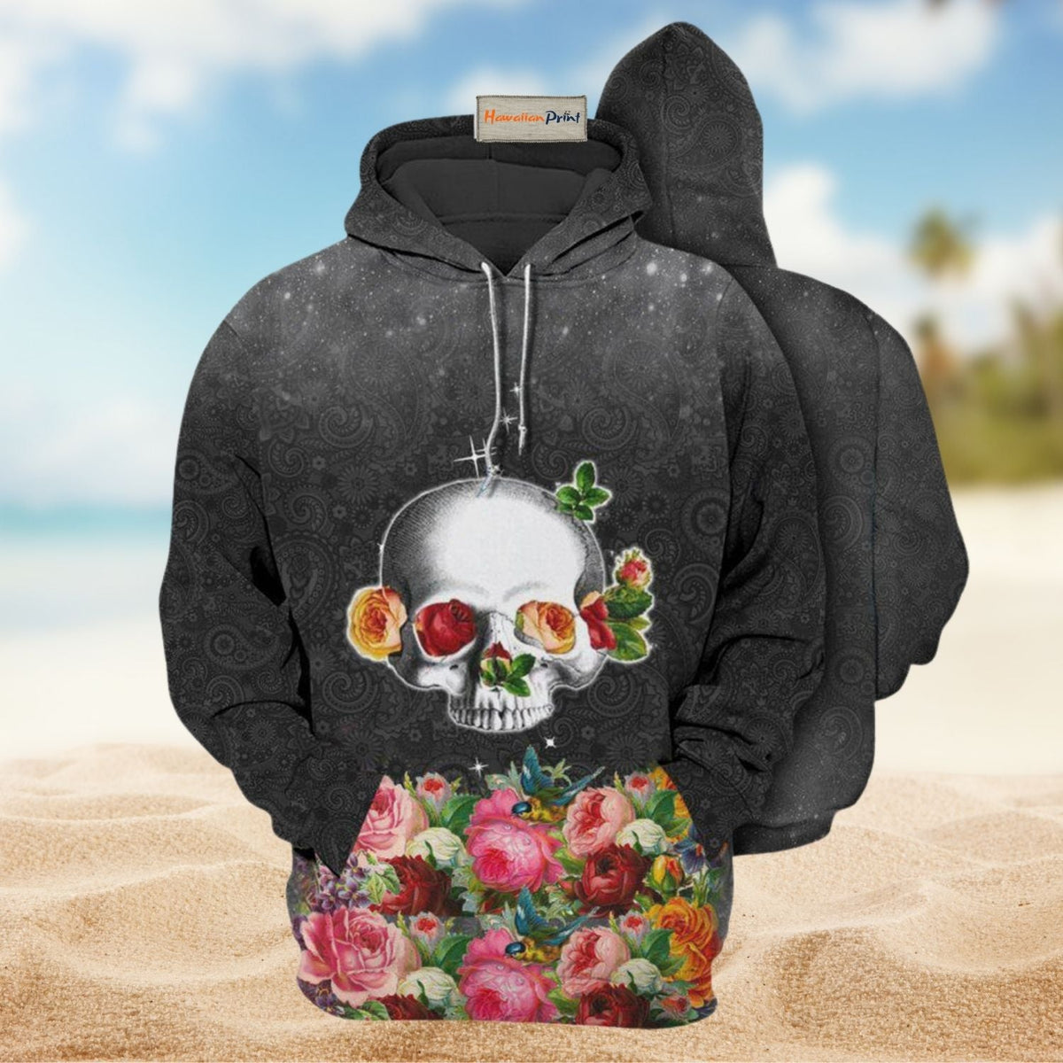 Floral Beautiful Skull Hoodie For Bold Streetwear Seasonal Events And Comfortable Layering