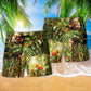 Skull Flower Skeleton Forever Hawaiian Print Beach Shorts For Tropical Vacation Wear