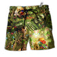 Skull Flower Skeleton Forever Hawaiian Print Beach Shorts For Beach Days And Resort Travel