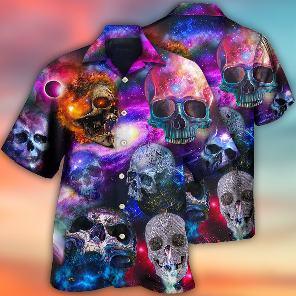 Skull Amazing Galaxy Hawaiian Shirt For Vacation Days And Relaxed Coastal Outings