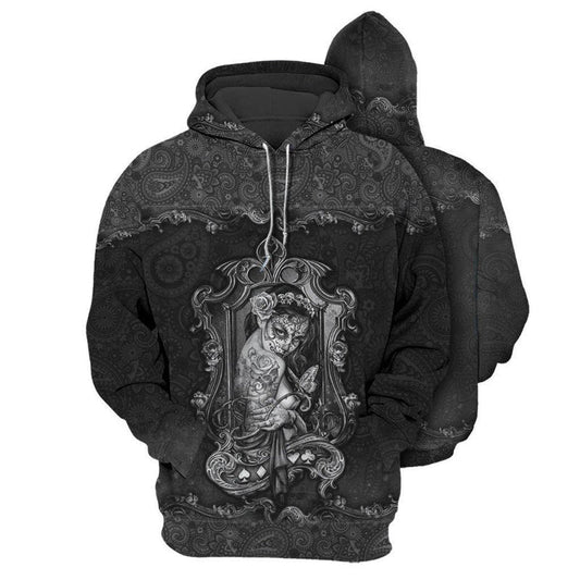 Skull Girl Loves Tattoo Hoodie For Bold Casual Looks Travel Days And Comfortable Style