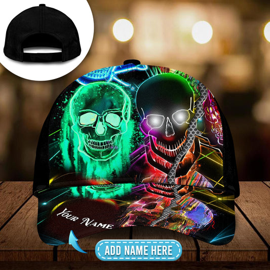 Colorful Glowing Skull Personalized Classic Cap For Beach Days Travel And Relaxed Everyday Outfits