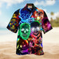 Skull Glowing Hawaiian Shirt For Coastal Adventures Outdoor Gatherings And Casual Warm Weather Wear
