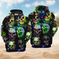 Green Skull Color Splash Hoodie For Bold Streetwear Seasonal Events And Comfortable Layering