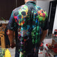 Green Skull Hawaiian Shirt With Detailed Graphic For Resort Travel Summer Outings And Casual Gatherings