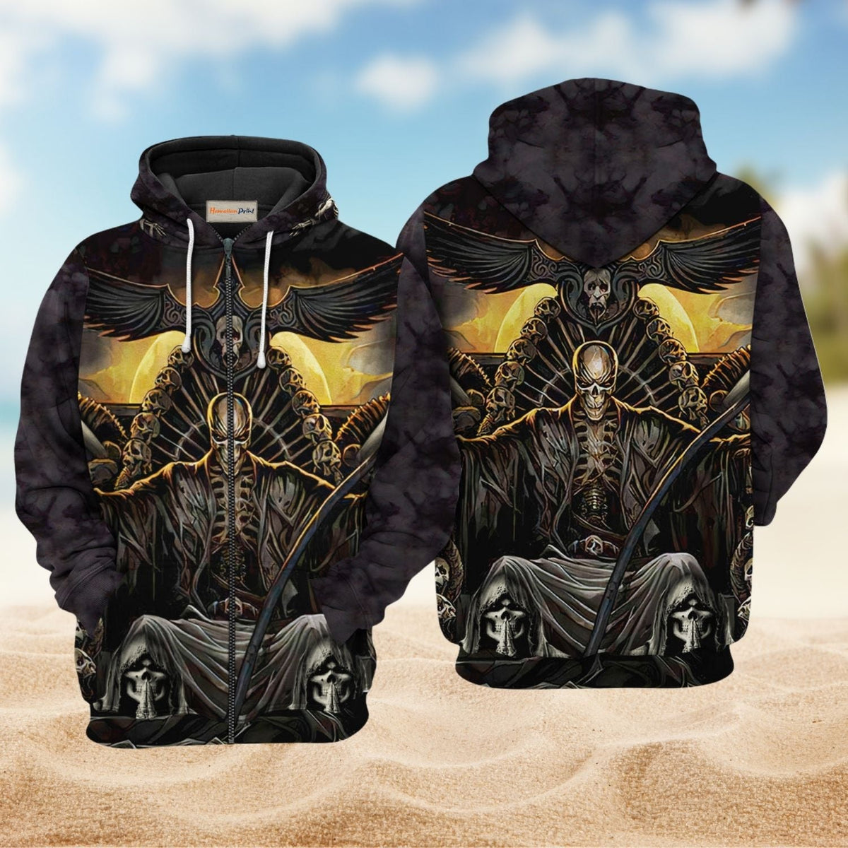 Dark Skull Grim Reaper Hoodie For Gothic Streetwear Night Events And Bold Everyday Style