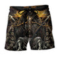 Skull Grim Reaper Dark Beach Shorts Artwork Detail For Casual Warm Weather Outfits