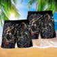 Skull Guitar Dark Rock Beach Shorts Pattern Detail For Relaxed Warm Weather Outfits