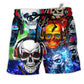 Skull Guitar Let's Free Spirit Music Hawaiian Beach Shorts For Musicians And Outdoor Comfort