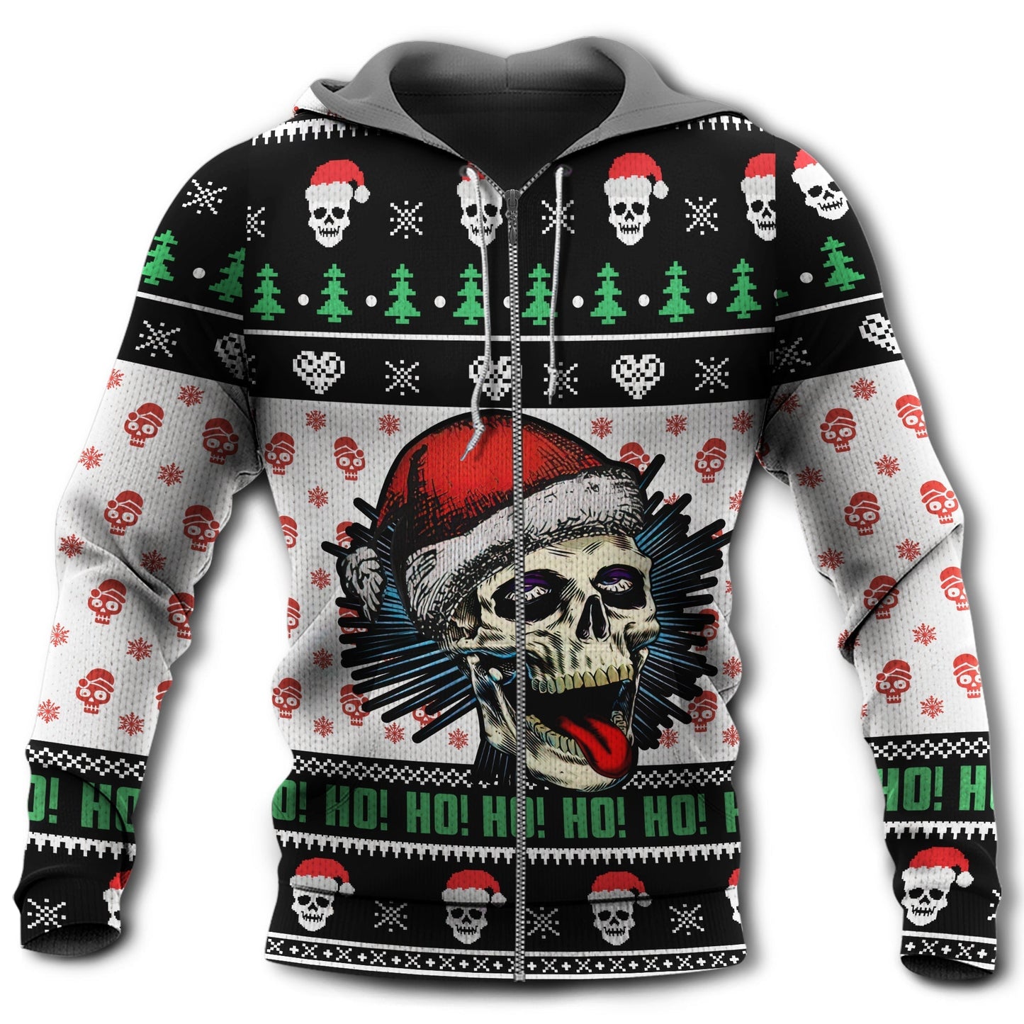 Skull Christmas Joy Hoodie For Winter Streetwear Christmas Travel And Seasonal Home Gatherings
