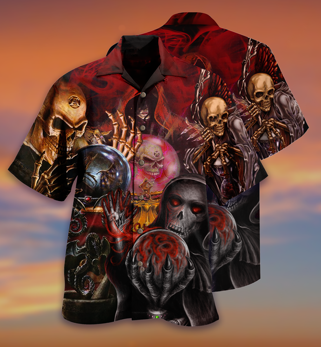 Skull Hawaiian Shirt With All Over Print For Island Trips Summer Gatherings And Comfortable Daily Wear