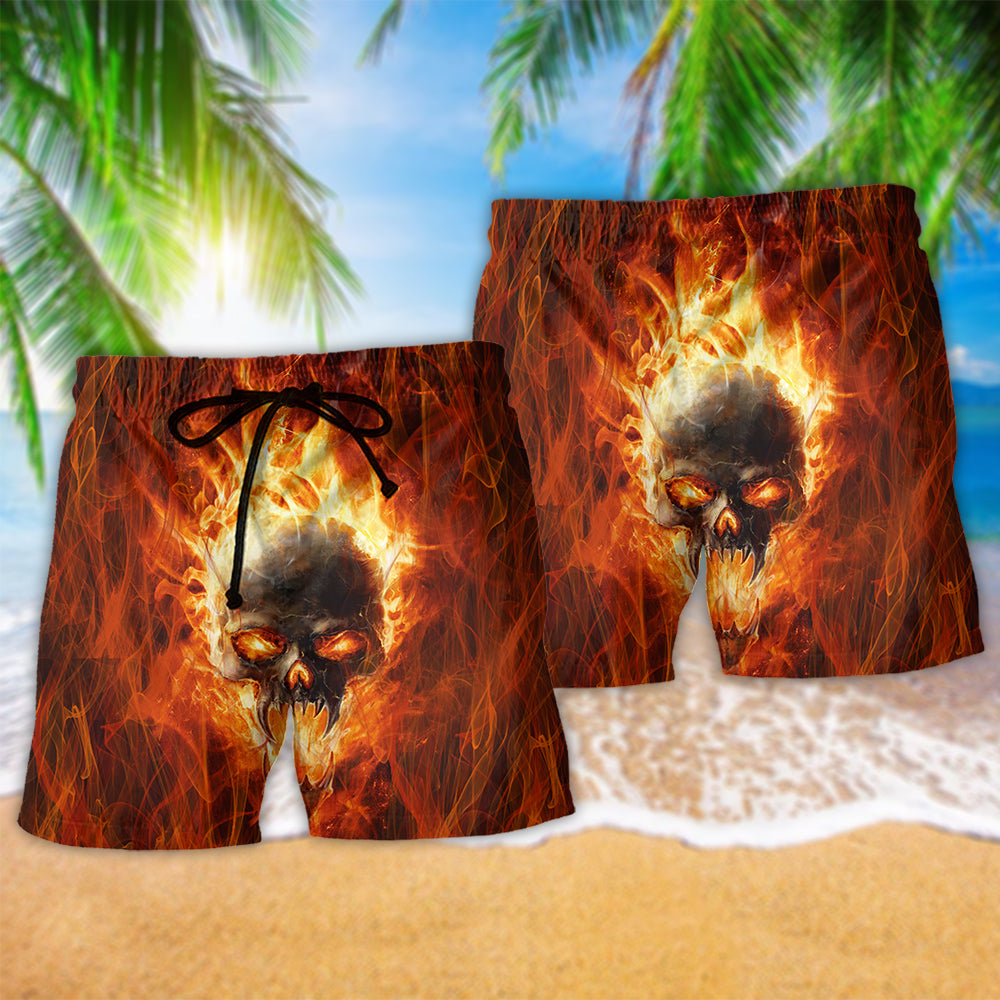 Skull Hot As Hell Bold Beach Shorts For Poolside Relaxation And Summer Adventures