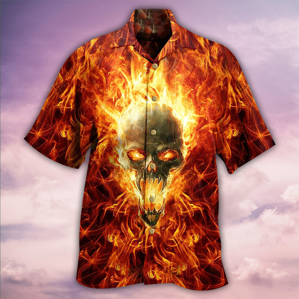 Dark Skull Hawaiian Shirt With Detailed Graphic For Tropical Getaways Outdoor Fun And Everyday Wear