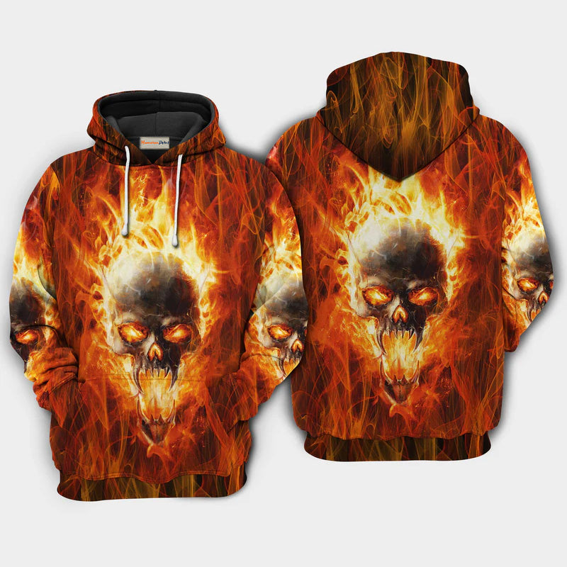 Skull Hot Hell Hoodie For Gothic Art Lovers Daily Wear And Weekend Adventures