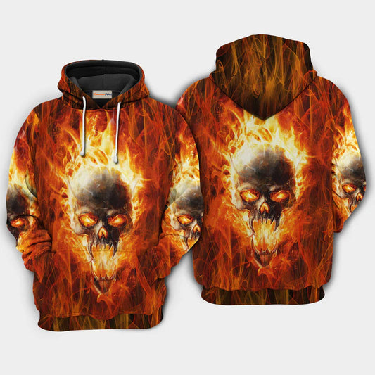 Skull Hot Hell Hoodie For Gothic Art Lovers Daily Wear And Weekend Adventures