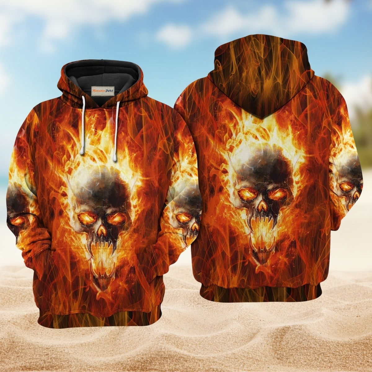 Skull Hot Fire Energy Hoodie For Gothic Art Lovers Daily Wear And Weekend Adventures