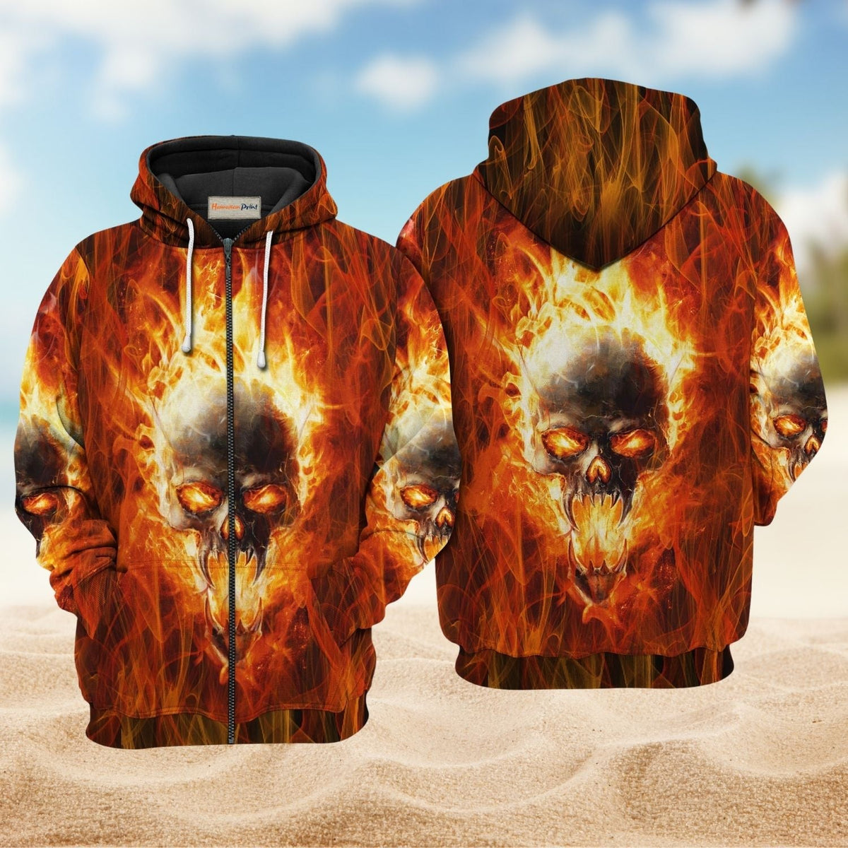Skull Hot Fire Energy Hoodie For Gothic Art Lovers Daily Wear And Weekend Adventures