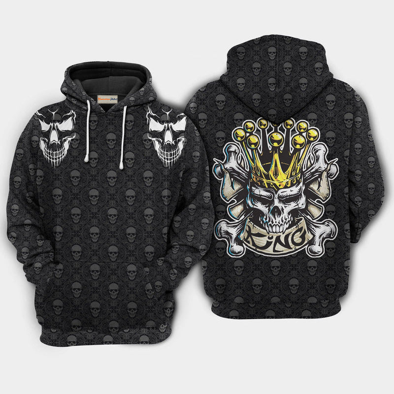 Skull Am King Hoodie For Dark Artwork Streetwear And Relaxed Everyday Outfits