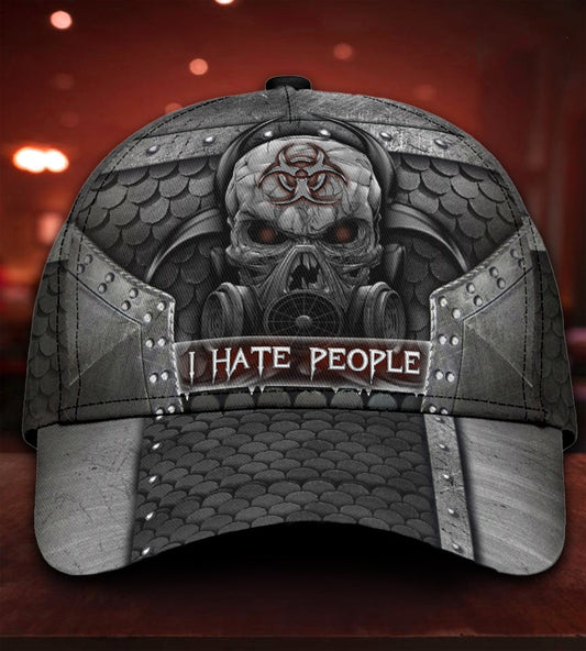 Skull I Hate People Metal Classic Cap For Nature Lovers Travel And Casual Daily Styling
