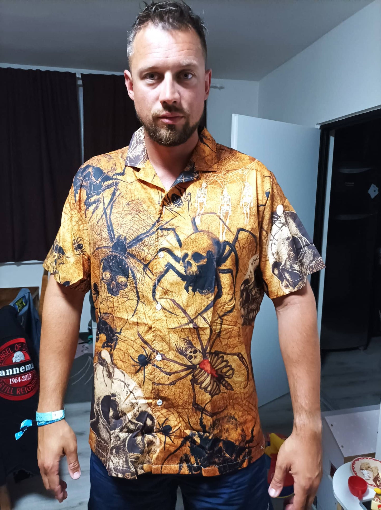 Skull Hawaiian Shirt With All Over Print For Island Holidays Summer Parties And Casual Outdoor Wear