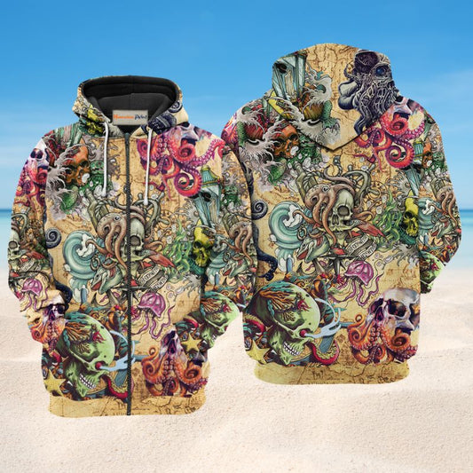 Skull Into Sea Hoodie For Seaside Adventures Daily Style And Comfortable Outfits