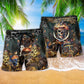 Skull Chasing Treasure Fun Beach Shorts For Halloween Vacation And Festival Style
