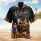 Rebellious Skull Design Hawaiian Shirt For Coastal Travel, Casual Events, And Comfortable Summer Wear