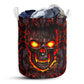 Skull Lava Red And Yellow Laundry Basket For Bathroom Bedroom Storage