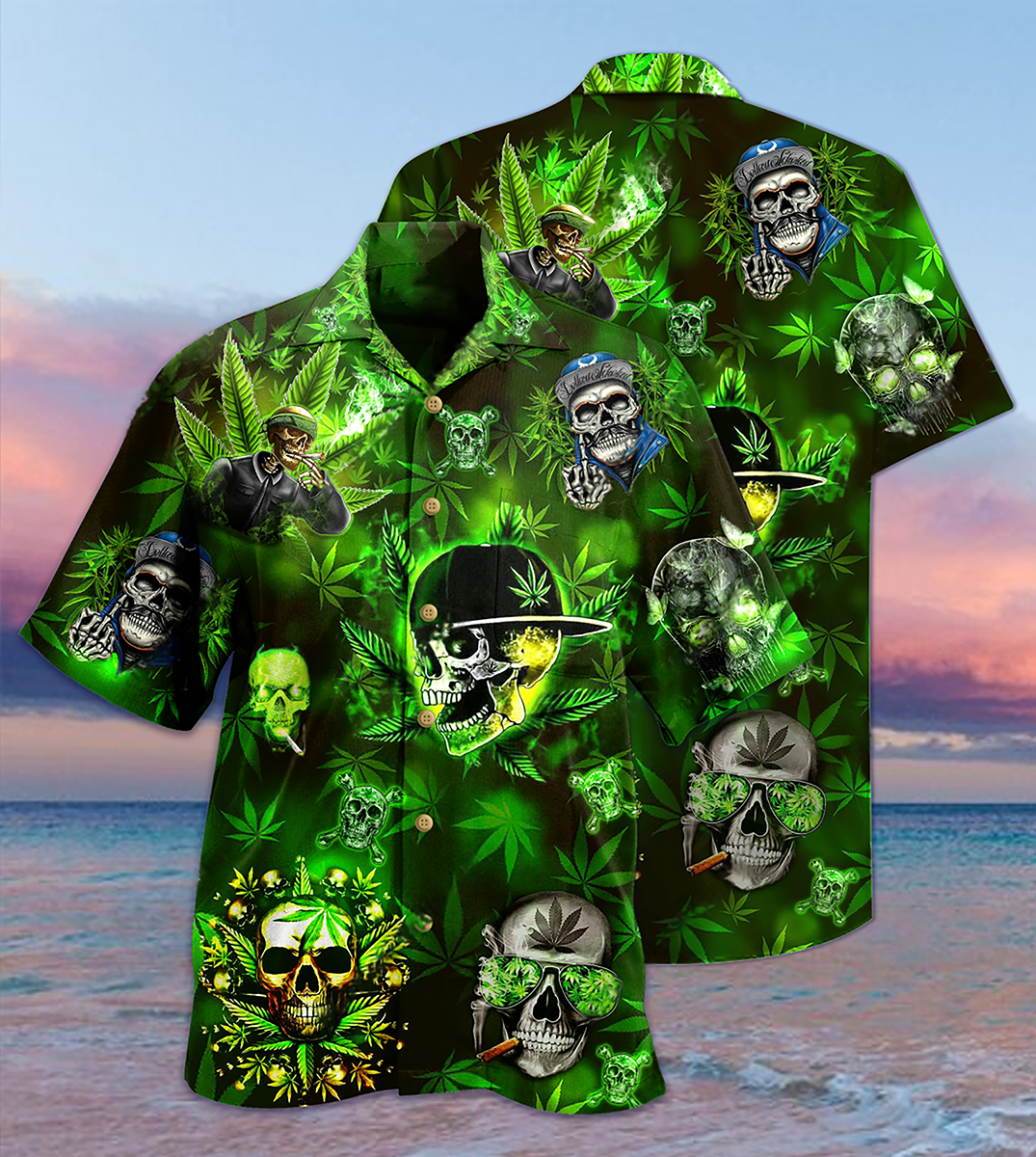 Skull Hawaiian Shirt With All Over Print For Resort Holidays Beach Travel And Relaxed Casual Fashion