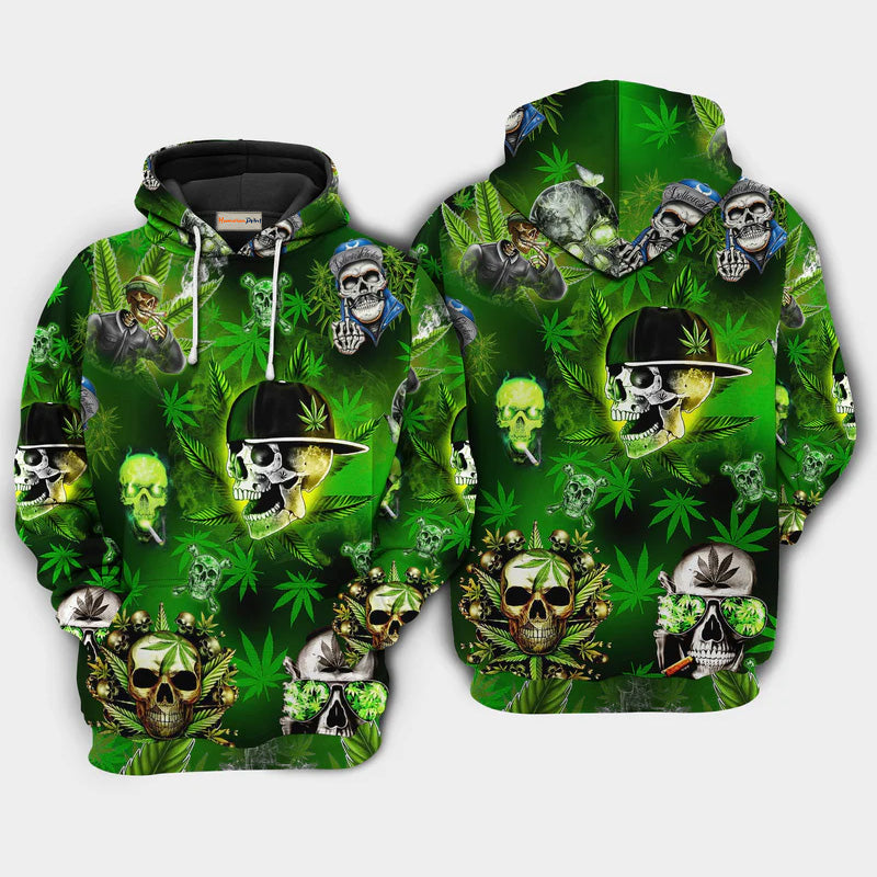 Skull Lets Get High Hoodie For Dark Themed Outfits Outdoor Trips And Casual Comfort