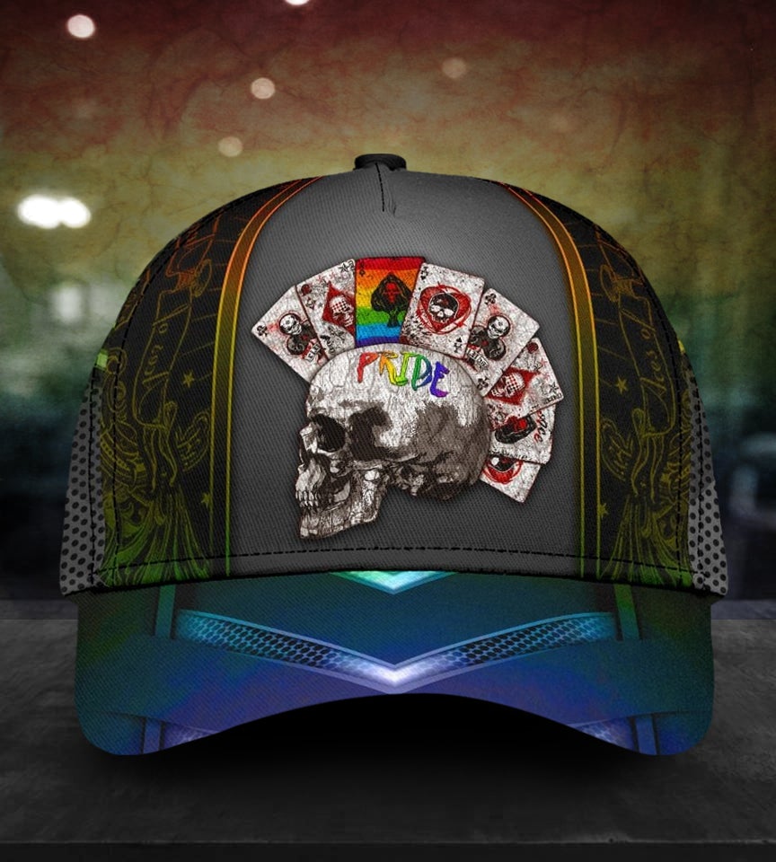 LGBT Skull Pride Classic Cap For Casual Styling Beach Days And Weekend Adventures