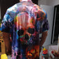 Skull Hawaiian Shirt With Detailed Graphic For Coastal Trips Outdoor Events And Relaxed Summer Wear