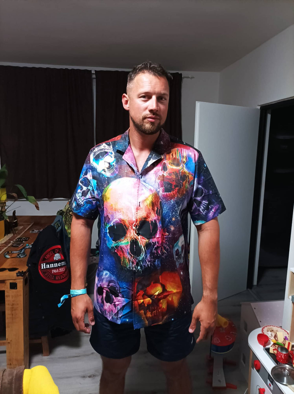 Skull Hawaiian Shirt With All Over Print For Coastal Trips Outdoor Events And Relaxed Summer Wear