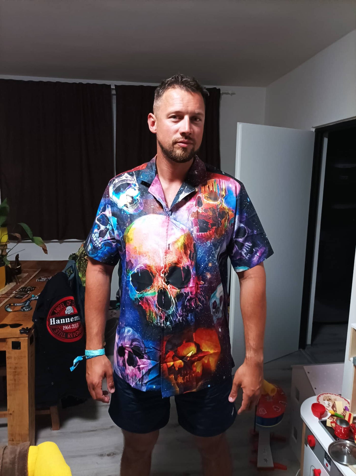 Skull Hawaiian Shirt With All Over Print For Coastal Trips Outdoor Events And Relaxed Summer Wear