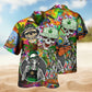 Vintage Skull Hawaiian Shirt For Vacation Cruise And Casual Wear