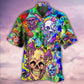 Skull And Mushroom Hawaiian Shirt With Detailed Graphic For Tropical Escapes Resort Wear And Outdoor Celebrations