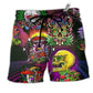 Skull Life Is A Game Skull Hawaiian Print Beach Shorts For Weekend Adventures And Comfort