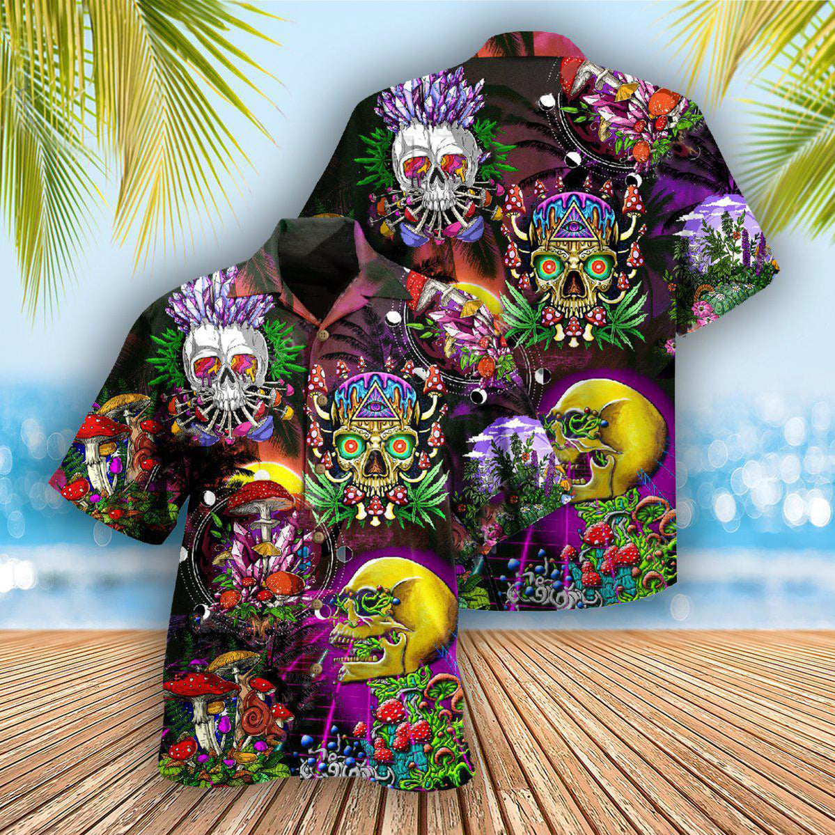 Skull And Retro Gaming Hawaiian Shirt With All Over Print For Vacation Getaways Resort Wear And Casual Celebrations