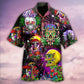 Skull And Retro Gaming Hawaiian Shirt With Detailed Graphic For Vacation Getaways Resort Wear And Casual Celebrations