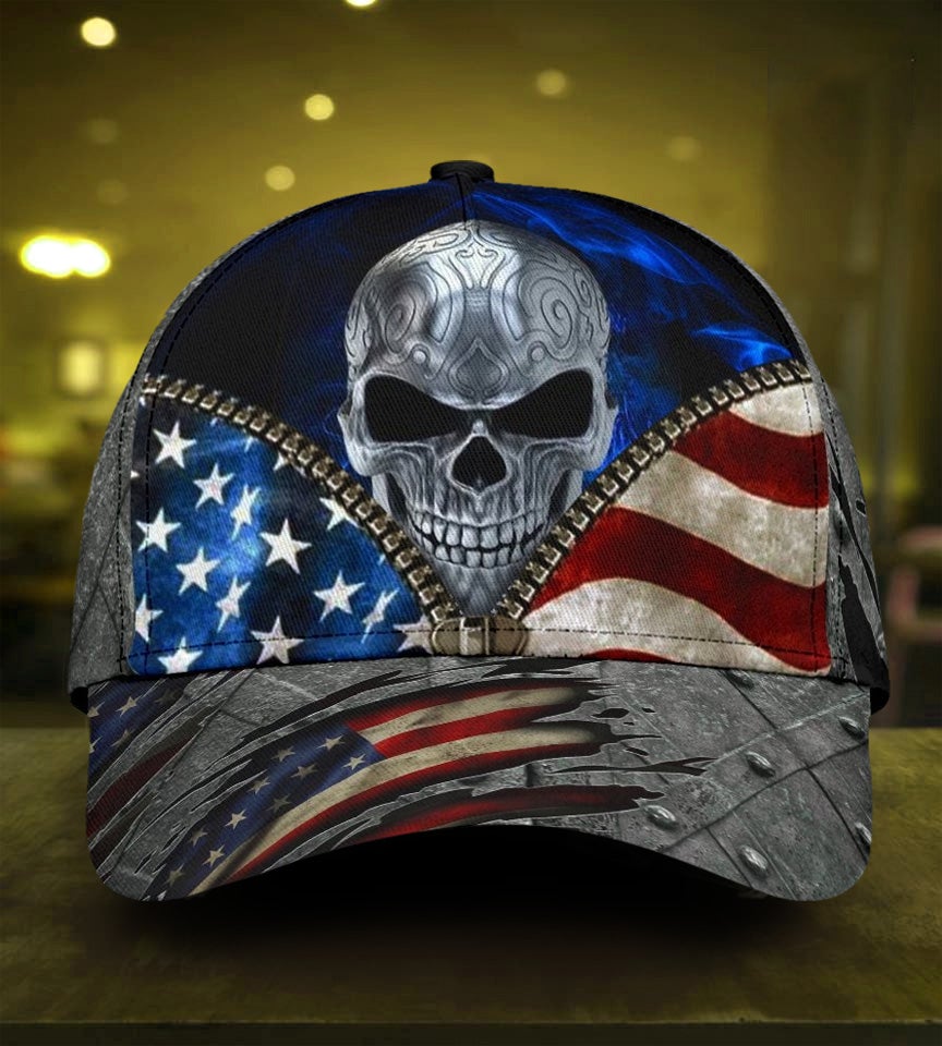 Skull Love American Patriot Classic Cap For Travel Holidays Parties And Relaxed Casual Styling