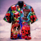 Skull And Apple Hawaiian Shirt With Detailed Graphic For Summer Events Coastal Travel And Comfortable Styling