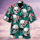 Skull Beautiful Hawaiian Shirt Pattern Detail For Summer Holidays And Outdoor Fun