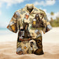 Funny Camping Bear Drinking Beer I'M Hawaiian Shirt Fabric Pattern Detail For Resort Wear