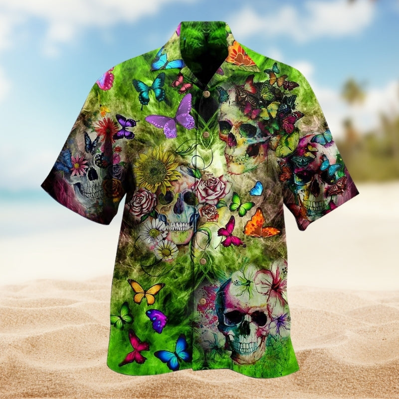 Christmas Santa Hawaiian Shirt Detailed Pattern View For Outdoor Gatherings