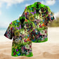 Gothic Skull Hawaiian Shirt For Summer Vacation, Beach Travel, And Casual Wear